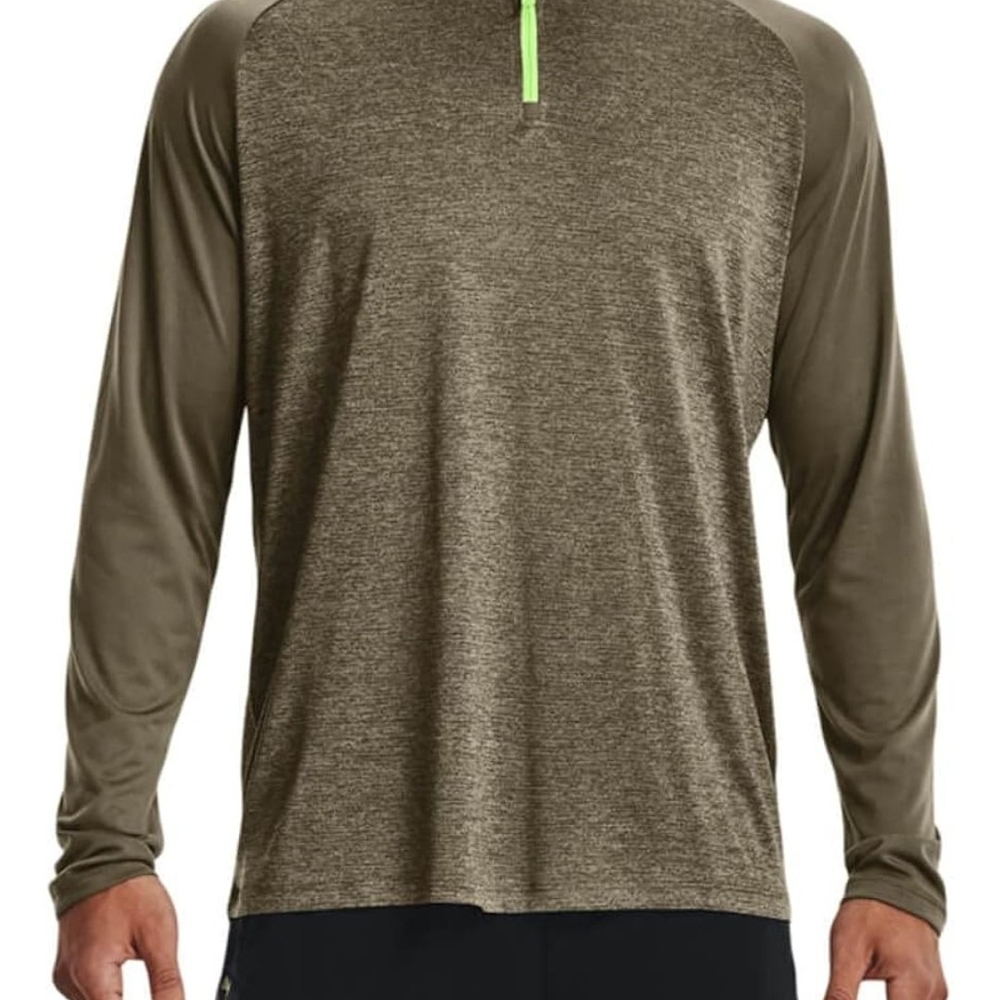 Under Armour Men's Olive Long Sleeve Quarter Zip Pullover